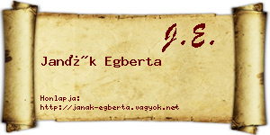Janák Egberta névjegykártya